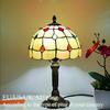 Lampada da tavolo a LED in stile Tiffany Luci decorative mediterranee retrò Paralume in vetro colorato E27Per comodino, camera da letto, luce, caffè