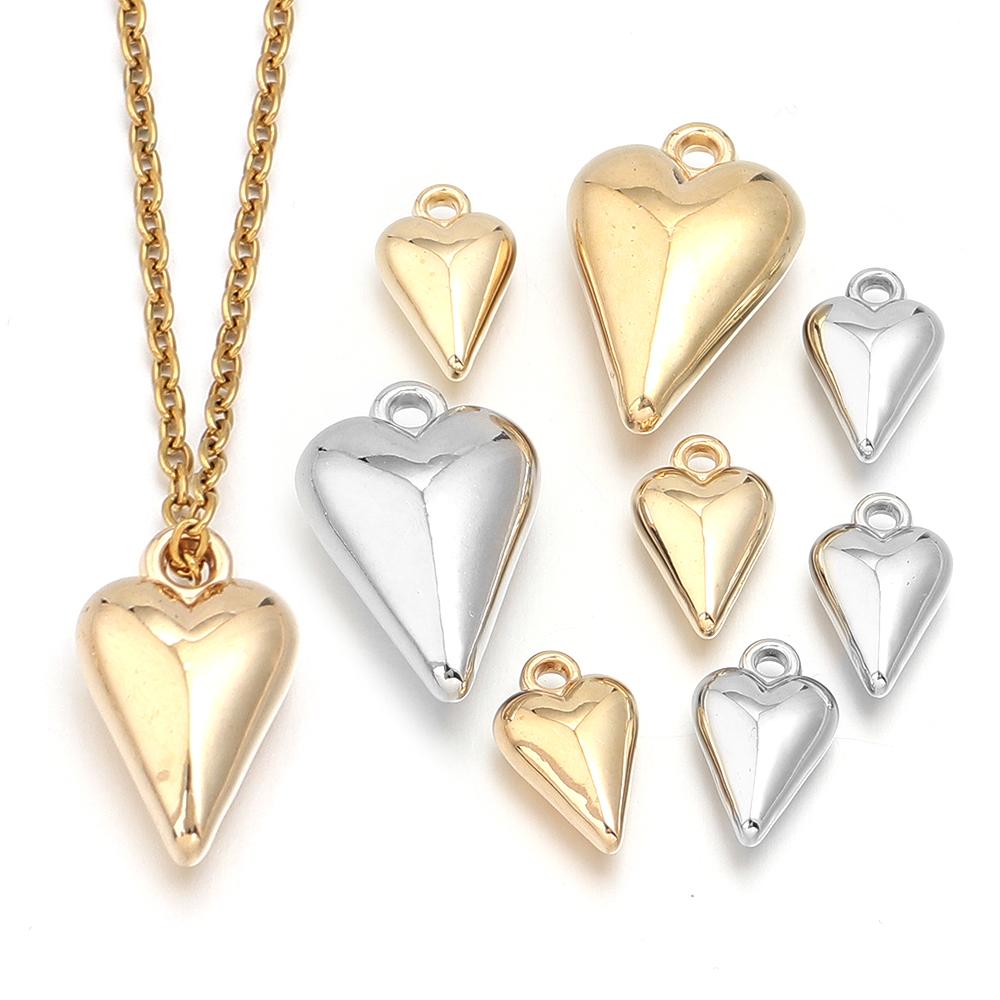 10-20pcs Heart Shape CCB Charms Plastic Charms Pendants For Jewelry Making DIY Handmade Necklace Bracelet Earrings Accessories