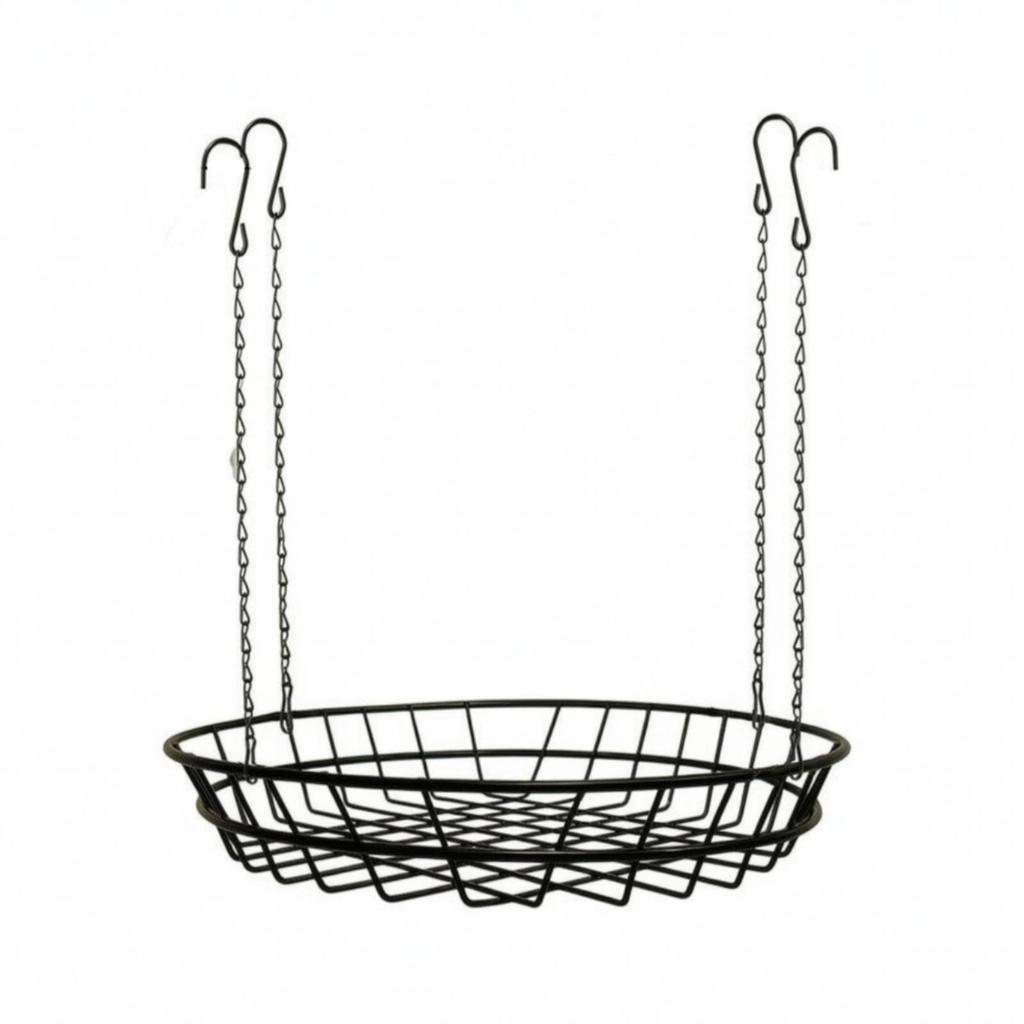 Hanging Planter Insert Round Iron Basket Sturdy for Porch