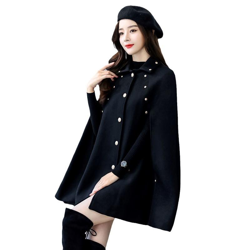 Winter Warm Scarf Women Femme Batwing Sleeve Poncho Thick Shawls and Wraps Design Female Black