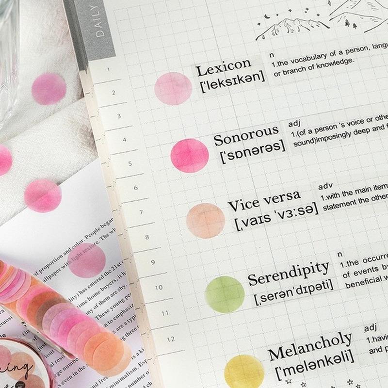 2 Rollen 14*14mm Hartbonbon Punktfarbe Washi Journaling Schreiben Erinnerung Washi Tape Deko Geschenk Etikett Ins Abdeckbänder Leicht zu reißen