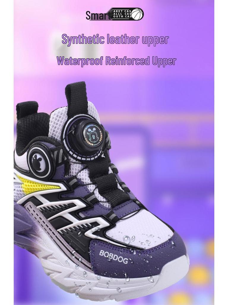 Bobodou Kids' Waterproof Leather Running Shoes for Spring & Autumn - 2025 New Lightweight Style for Boys, Sizes S, M, L