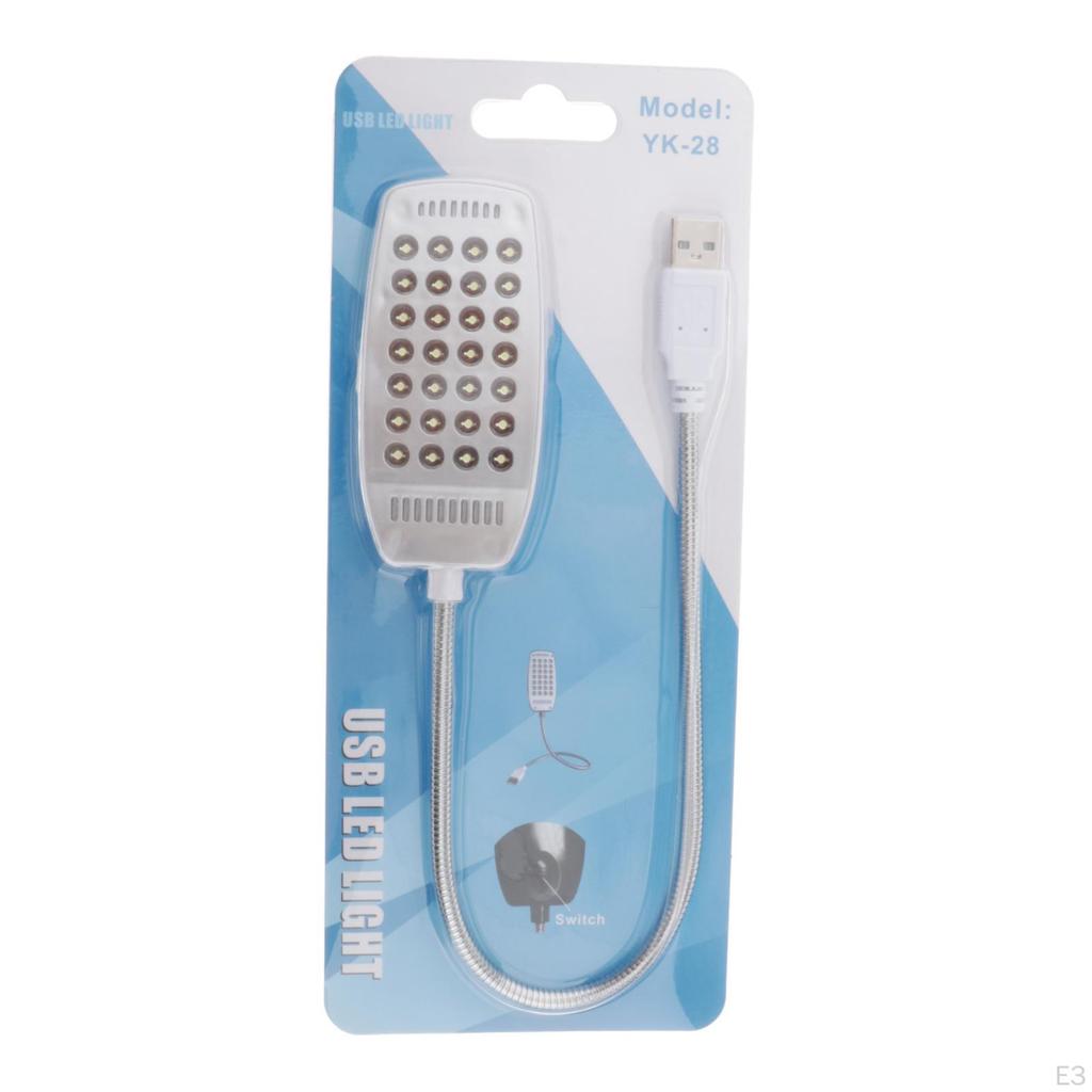 Bright USB Portable Lamp 28 S Gooseneck for Laptop PC Keyboard