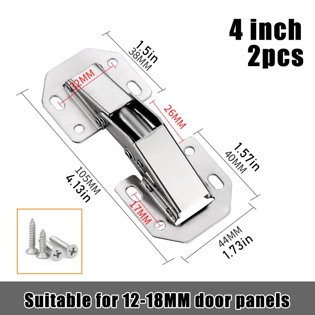 Cabinet Hinges,90 Degree Soft Close Surface Mount Spring Frameless Concealed Cabinet Door Hinges for Cupboard,Easy Install