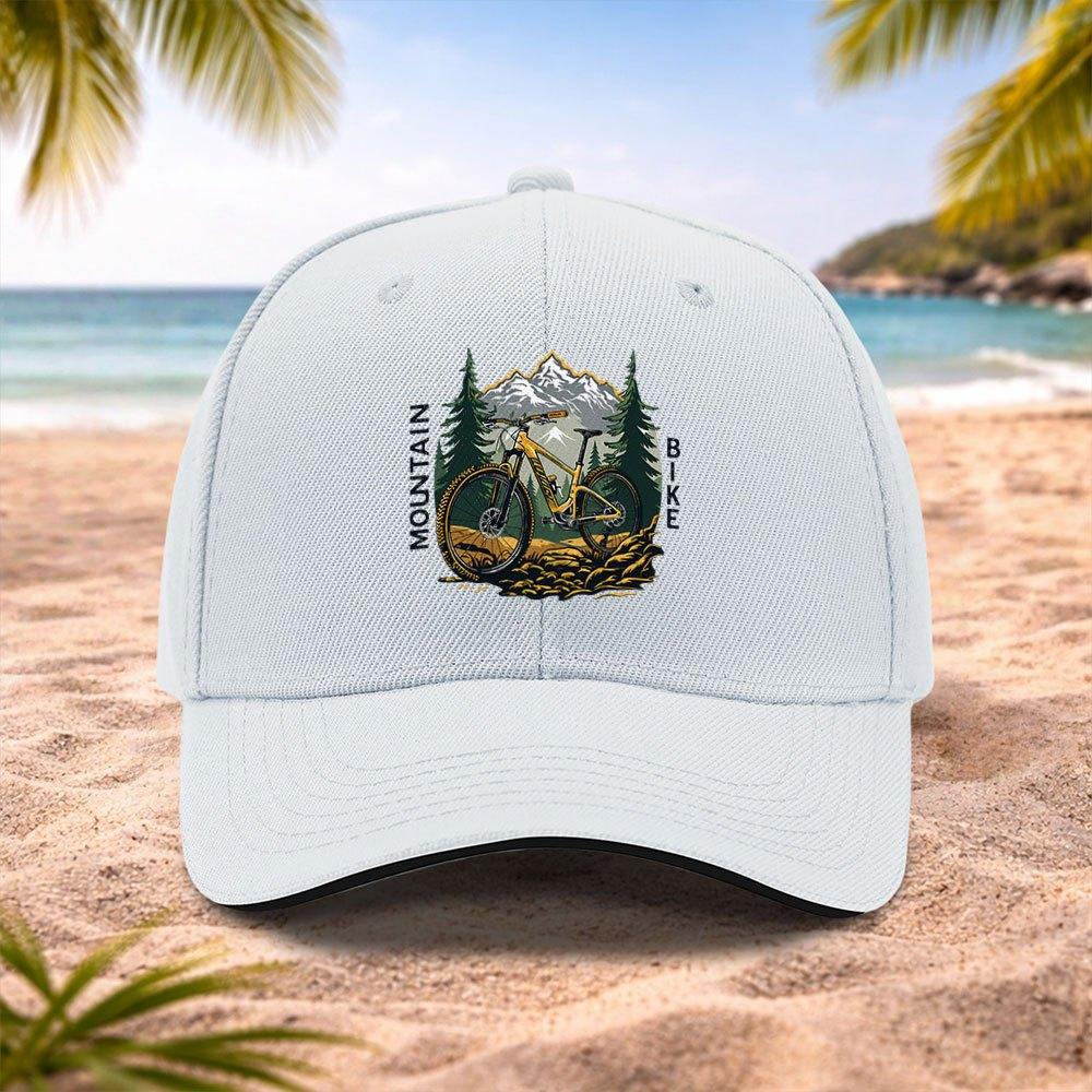 Mountain Bike Pattern Baseball Cap Lightweight Adjustable Unisex for Running Fitness Outdoor