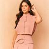 2026 Spring New European, American and Amazon Cross-border Foreign Trade Women's Stand-up Collar Sleeveless Vest Top High Waist Skirt Set