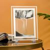 Ornament 3D Ruchomy Piasek Lustrzane Krawędzie Kwadratowy Obraz do Salonu - Szklana Dekoracja Rękodzieła Zestaw na Prezent
