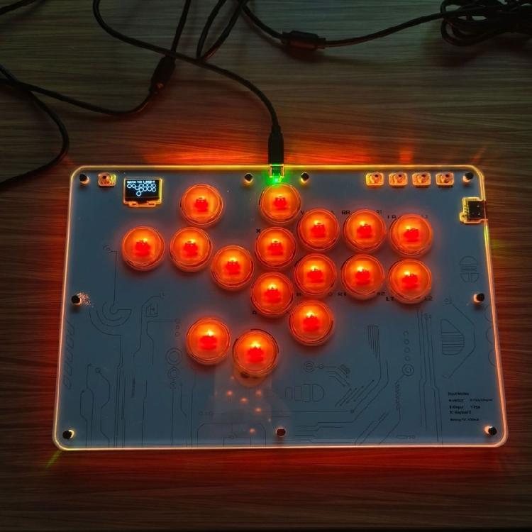 Arcade Stick 16 Key Keyboard Fight Stick for PC Game Controller Joystick Game Keyboard Game Accessory