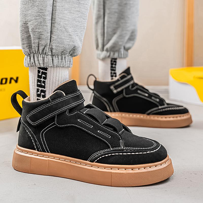 Shoes for Men Fashionable Suede High Top Casual Sneaker Outdoor Comfortable Non-slip Wear-resistant Men Short Boots Botas Hombre