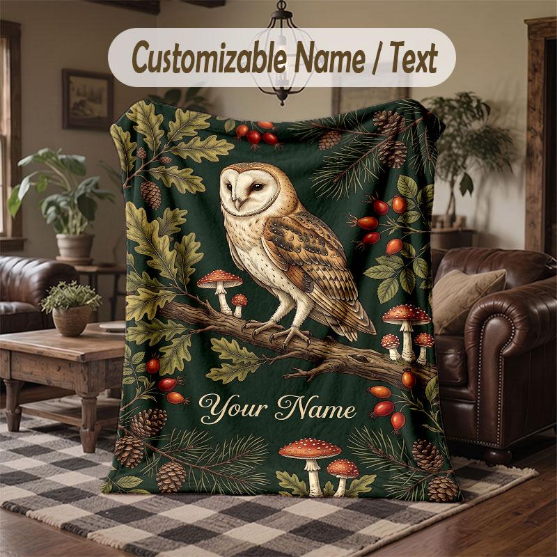 Birds Theme Throw Blanket Custom Name Text Personalized Blanket Soft Cozy Blanket for Home Sofa Bed