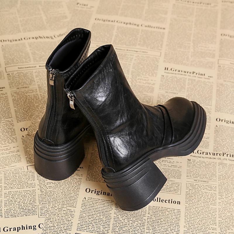 Autumn Winter Concise Thick Sole Woman Ankle Boots Comfort Short Plush Party Dress Shoes Modern Short Botas Para Mujer