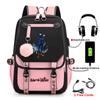 Anime Peripheral Spells Back to War Backpack Student School Bag Men's and Women's Fashion Backpack Travel Bag USB Computer Bag