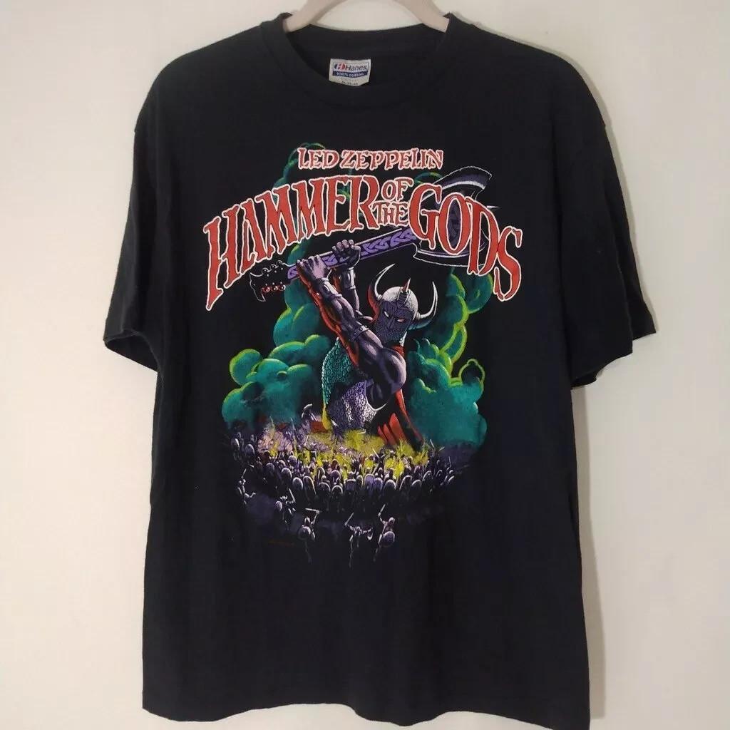 Редкая черная футболка Led Zeppelin Hammer Of The Gods 1988 года Перепечатка S