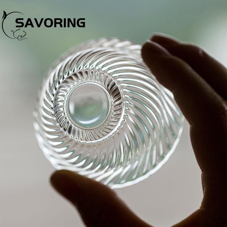 Japonský žáruvzdorný skleněný okvětní lístek Šálek vůně Průhledný svislý šálek na šálek Single Master Cup Šálek na víno Small Sake