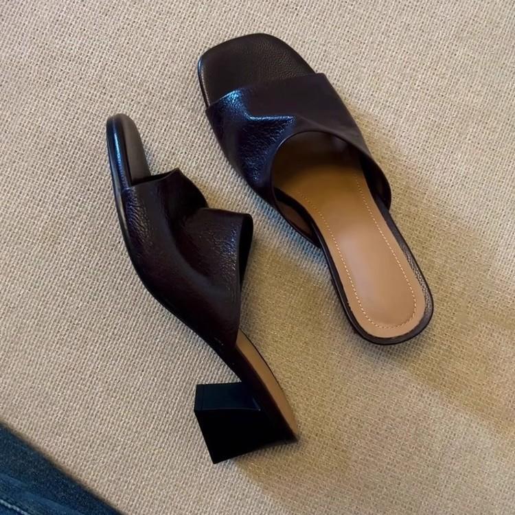 Summer soft white sandals thick high heels with holiday style outside wear new drag women's shoes