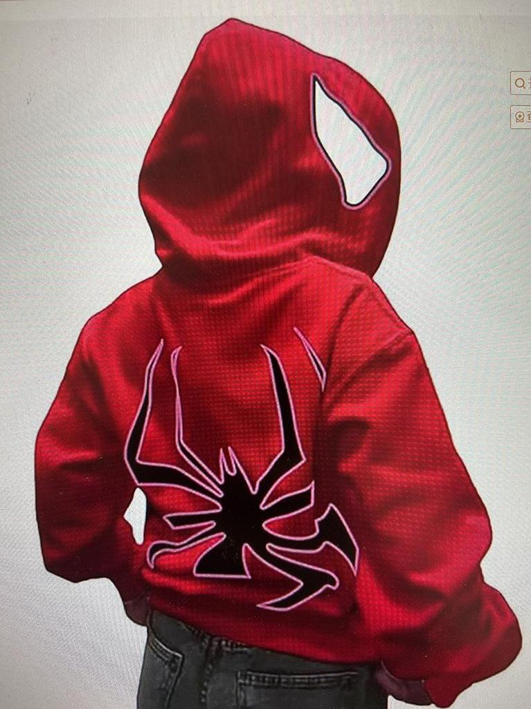 2023 Halloween Unisex Y2K Spider-Man Zip Hoodie - Loose Fit, Large Size for Couples
