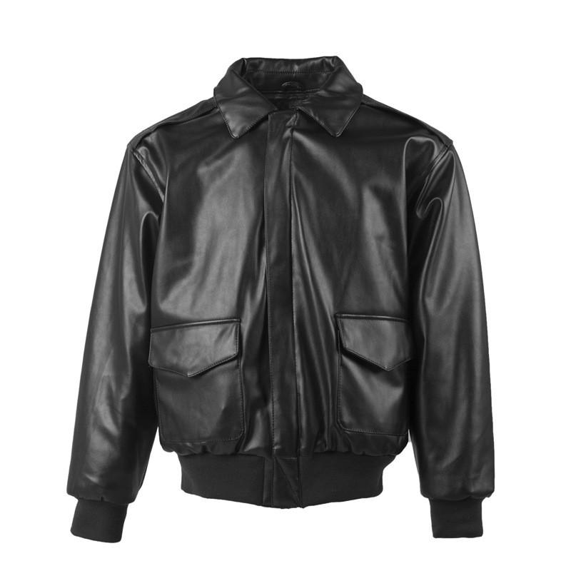 DAFEILI A2 Mens Vintage Pilot Jacket PU Leather Loose Fit Winter Thick Biker Coat