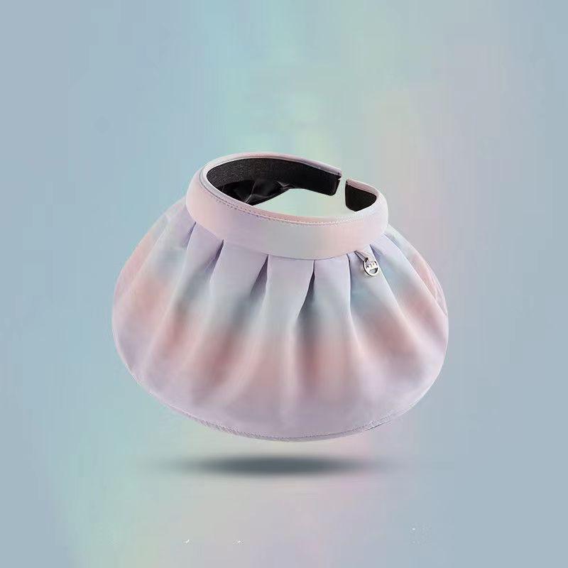 Empty Top Sun Protection Hat Female Summer Gradual Change Color Vinyl New Shell Hat UV Protection Sun Hat