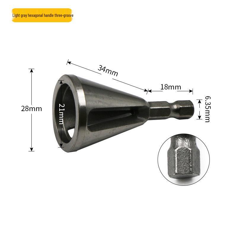 Deburring Chamfer Tool for Angle Grinders - Trims & Removes Burrs, Fits Collet Drills, New Design
