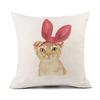 European Linen Cat Print Sofa Pillow Cover