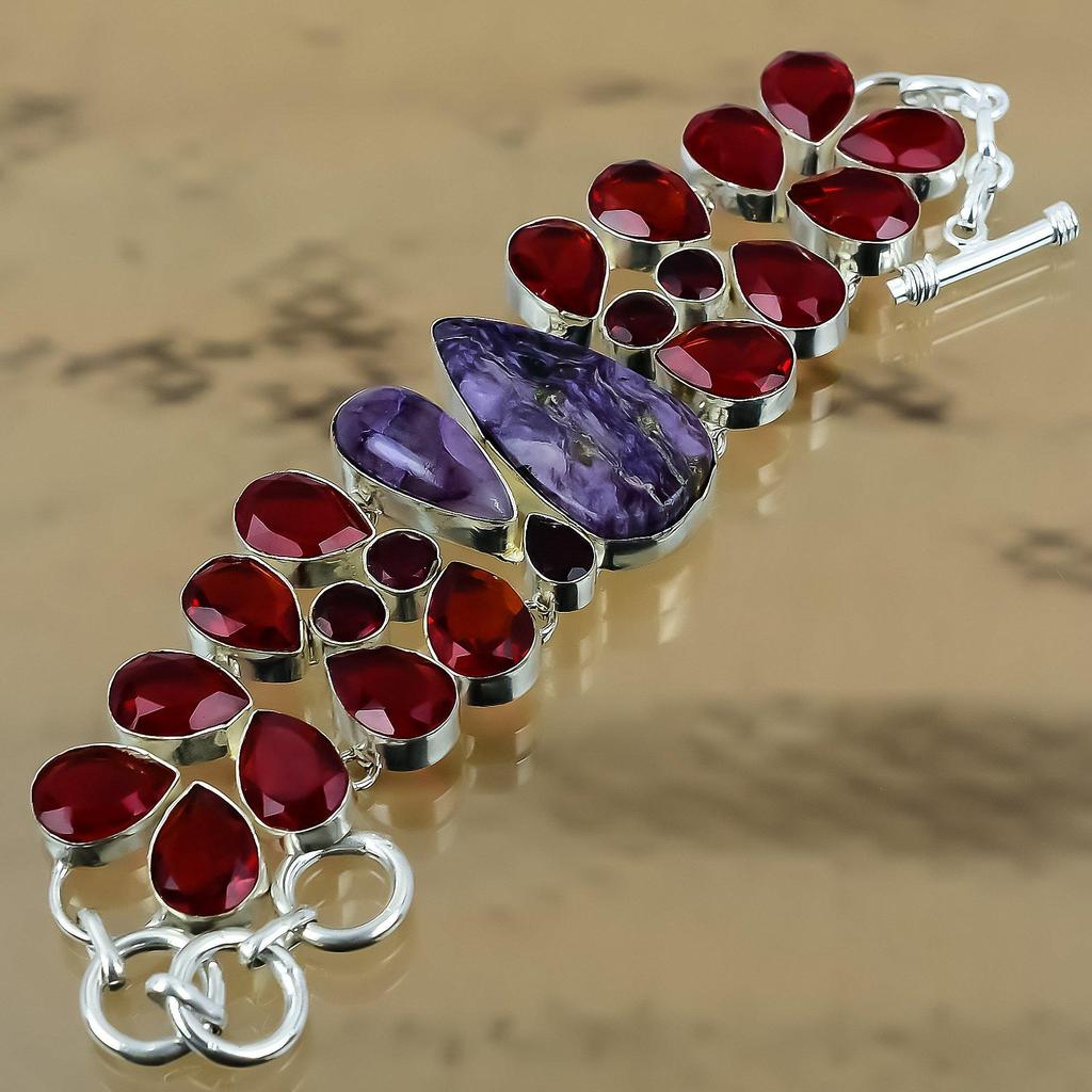 Gift For Her Natural Russian Malachite Chain Adjustable Bracelet 925 Silver