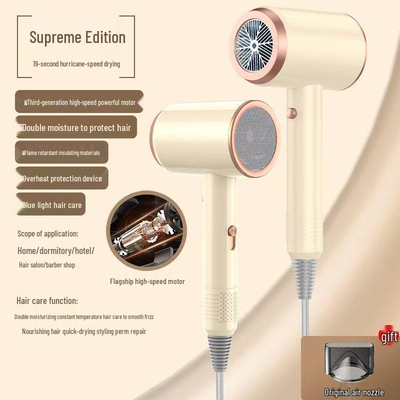 High-Power Salon Hair Dryer with Strong Wind and Negative Ion Care