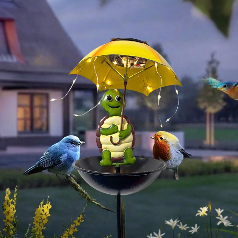 

JYL TS/169,Hot Item Iron Turtle Holding Umbrella Solar Stake Outdoor Garden Light Decorative Turtle Lamp One Size кварц