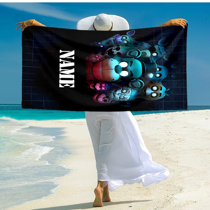 Personalized Customized Proof Beach Towel with Five Nights At Freddy's Pattern - Soft, Absorbent, Quick-drying, Perfect Swimming, Camping&bathing