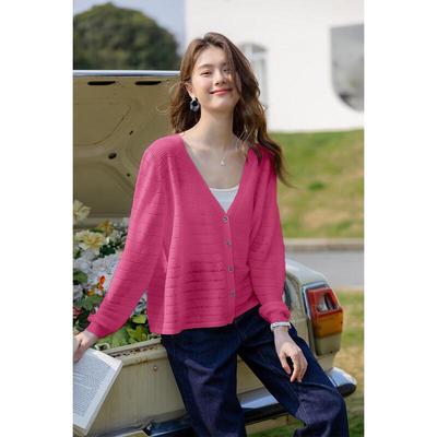 Mocana Damen Dünner Langarm V-Ausschnitt Cardigan