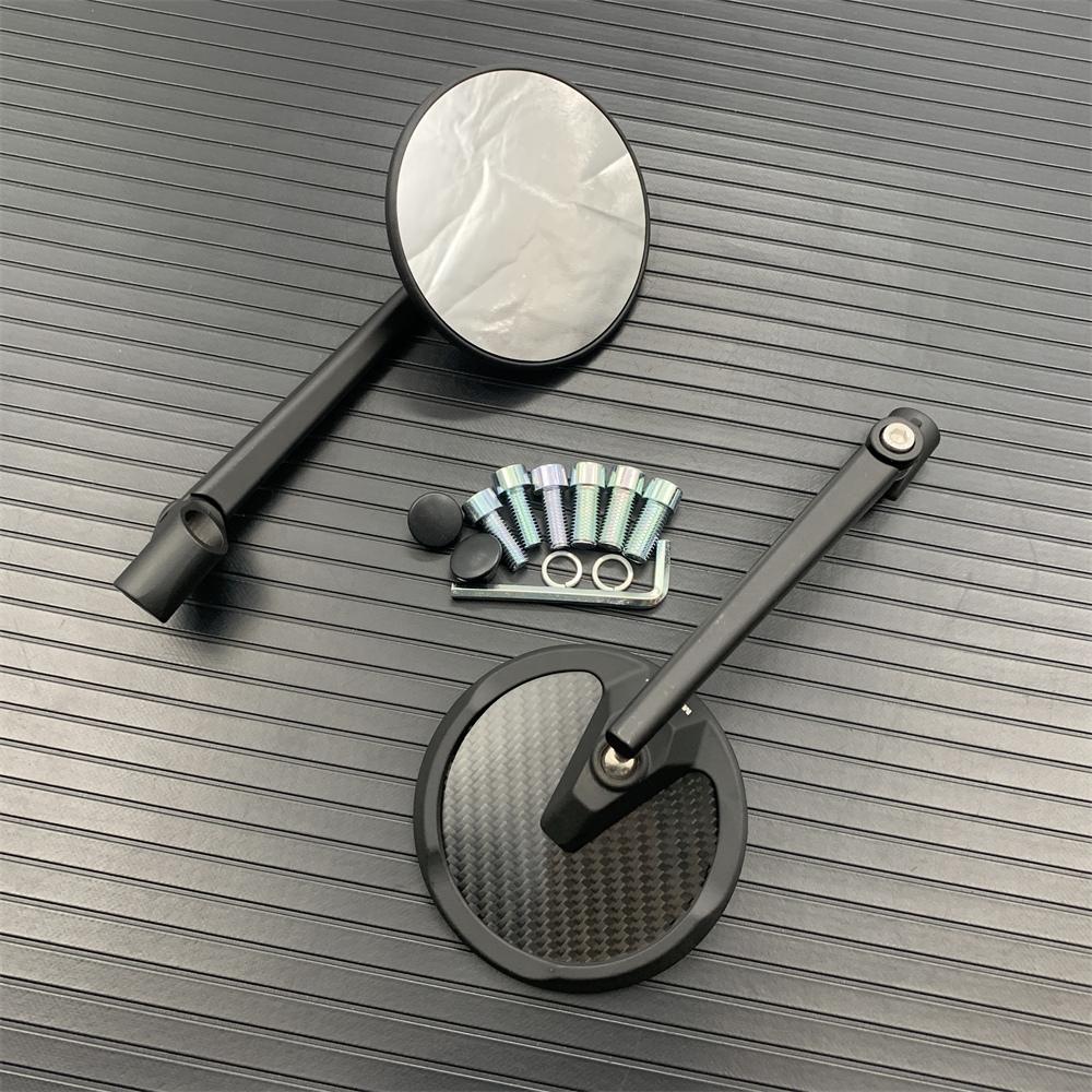 

1 пара универсальных мотоциклетных черных ручек из настоящего углеродного волокна, вид сзади, боковая ручка заднего вида A