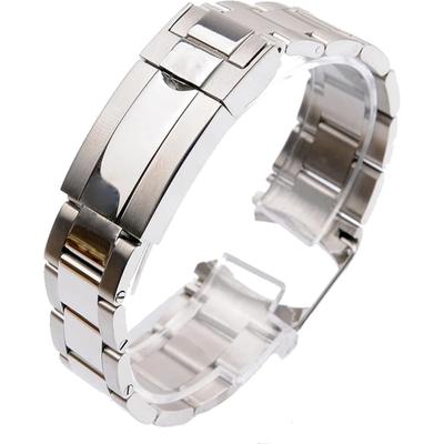 Wowta Submariner Daytona Solid Rustfritt Stål Buet Kant Rem Passform