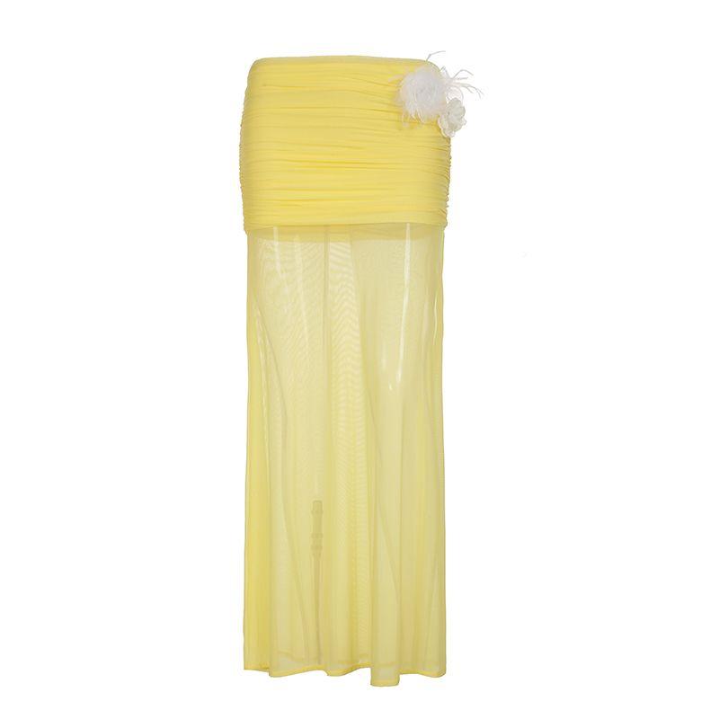 

Rockmore [Tulip Flower Language] Girly Sense Bow Chest Type Tube Top off-the-Shoulder Sexy Holiday Style Top ROMBD31281 S