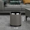 Yuzhuxun 10L Italian Striped Grey Double-Layer Waste Bin