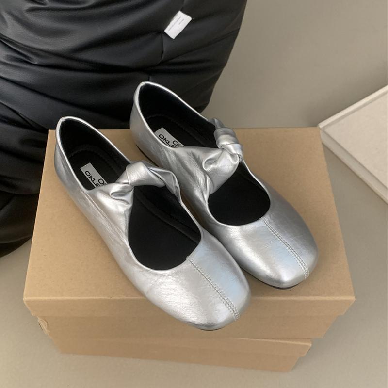 Fashion SUOJIALUN Spring New Women Flat Heel Mary Jane Shoes Fashion Round Toe Shallow Ladies Single Shoes Outdoor Dress Ballet Sheos