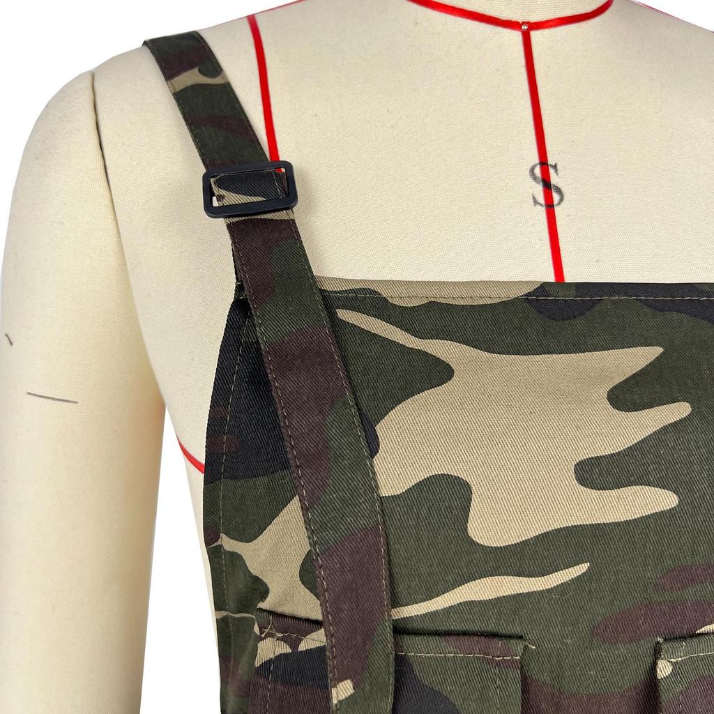 Women's Casual Loose Camouflage Workwear Jumpsuit Overalls