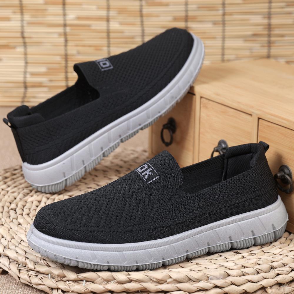 Men s Breathable Flyknit Sports Shoes - Lightweight Polyurethane Sole, Soft & Flat Bottom, Spring/Summer 2026 Edition. Size 40