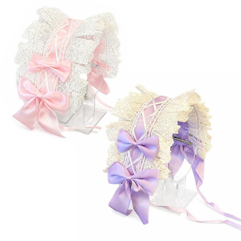 Sweet Bow Lace Bow Hairband Handmade Lolita Hair Accessories French Lolita Headband Lolita Fashion