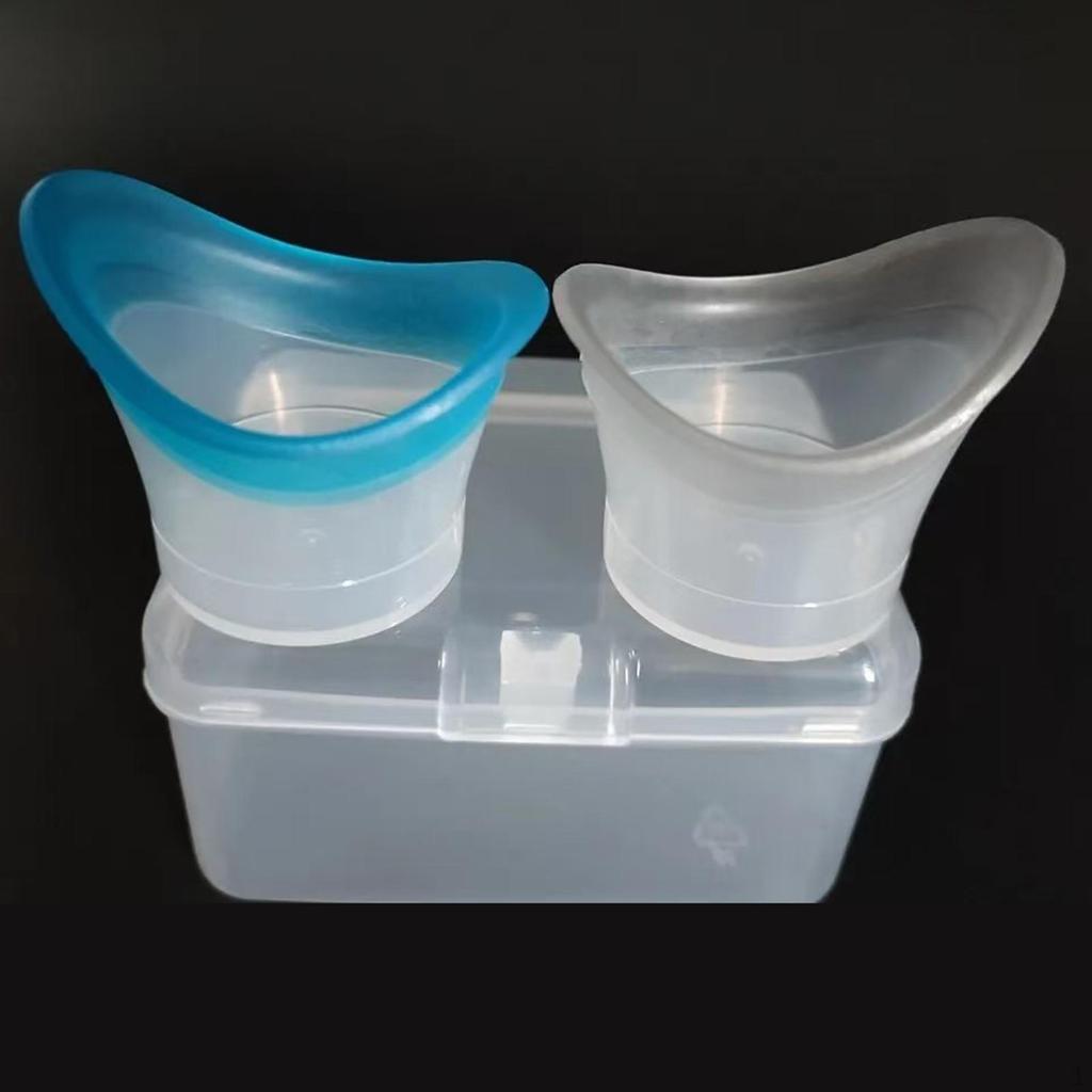 2 kusy kelímků na výplach očí, čisticí oči, tvarovaný okraj, opakovaně použitelná odměrka, výplachová sada pro