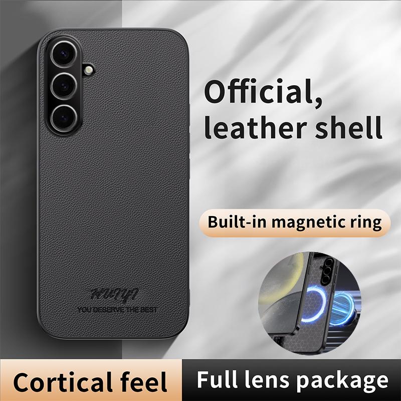 Luxury Business Leather Soft Frame Magnetic Cover For Samsung Galaxy S25 FE S25FE 5G Phone Cases Capa