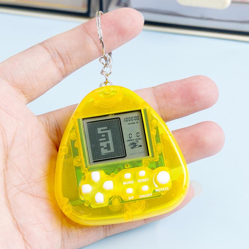 Portable Russian Tetris Handheld Game Keychain Toy