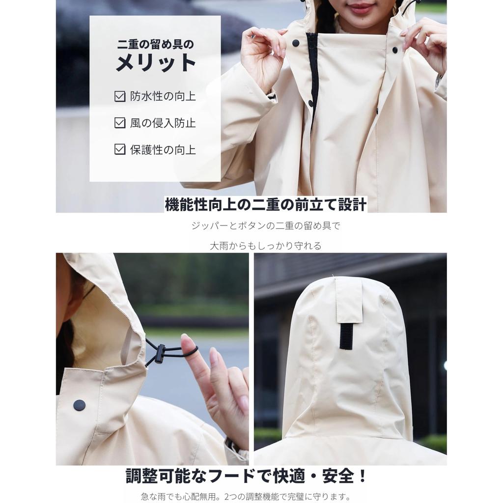 Bicycle Raincoat Waterproof X High Water Resistance Rainproof Storage Bag Rainy Season Moped Backpack Rain Super Stylish [LLWAAV] Women's Raincoat,
