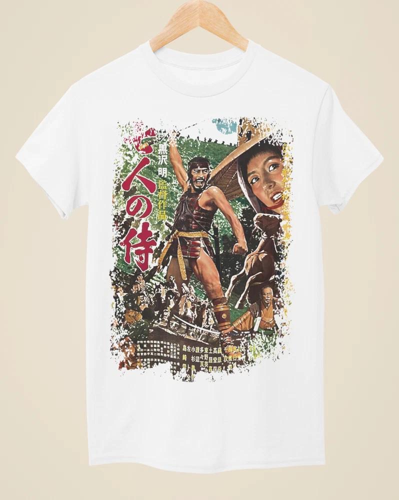 Seven Samurai Japanese Movie Poster Inspired Unisex White TShirt S
