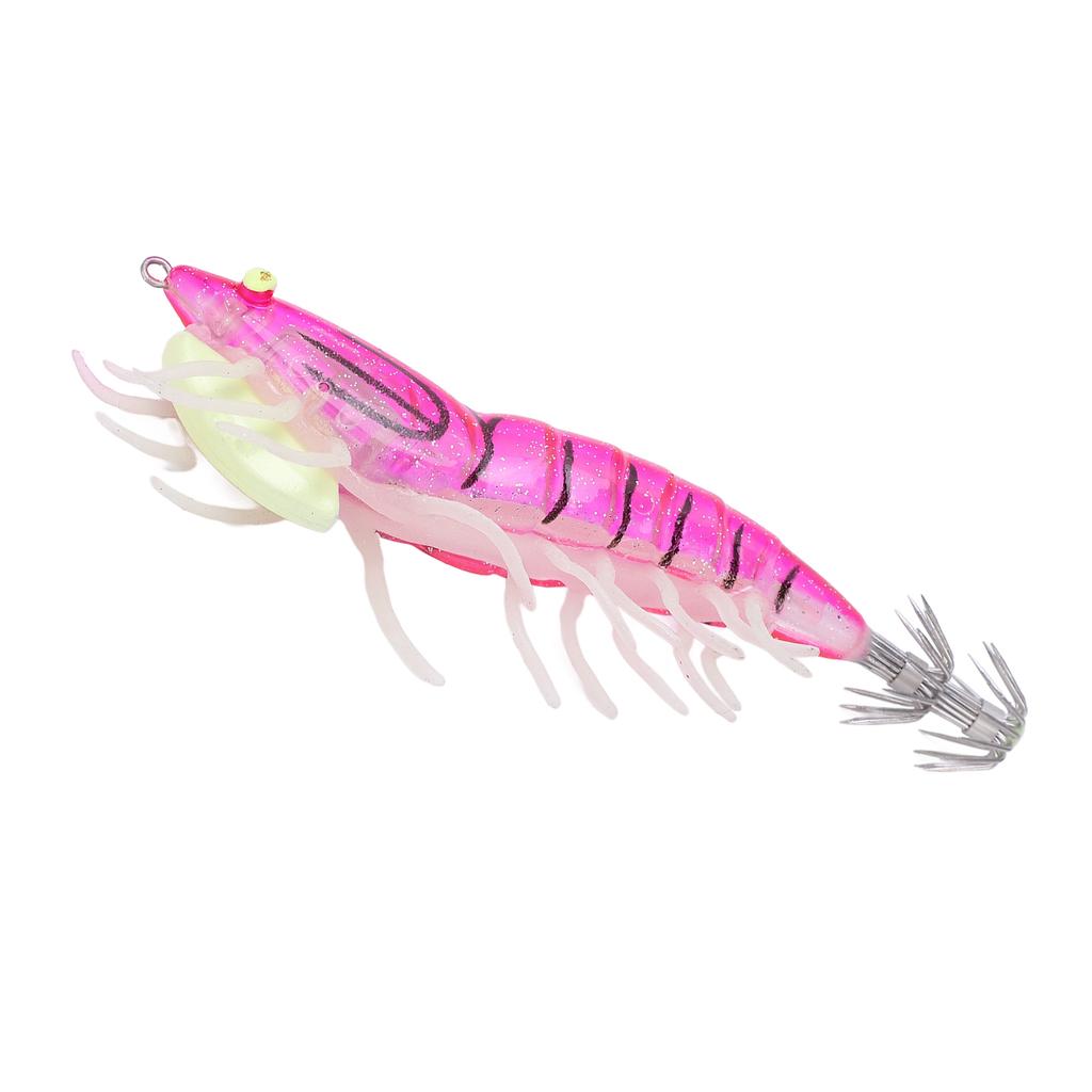Fake Wood Shrimp Bait Fishing Wobbler Squid Jig Artificial Luminous Cuttlefish Hook LuresPink