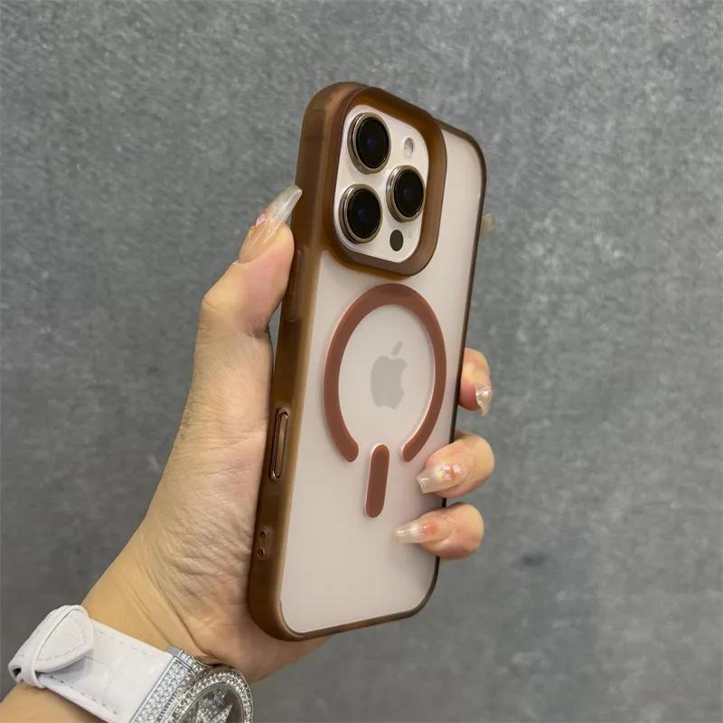 Luxury With Lanyard Soft Silicone For Magsafe Case for For Iphone 16 15 14 Plus 13 12 Pro Max Wireless Charge Magnetic Clear Cover