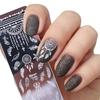 Nail Stamping Plates Set Silicone Sponge Brush Polish Transfer Stencils Flower Butterfly Geometry Template Nail Tool
