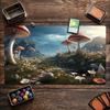 Magical Enchanted Mushroom Forest Large Game Playmat Non Slip Rubber Table Mat Stitched Edge For Card Game Laptop Gaming
