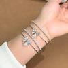 Elegant Zircon Geometric Open Bangle: A Luxurious, Versatile Bracelet for Women.