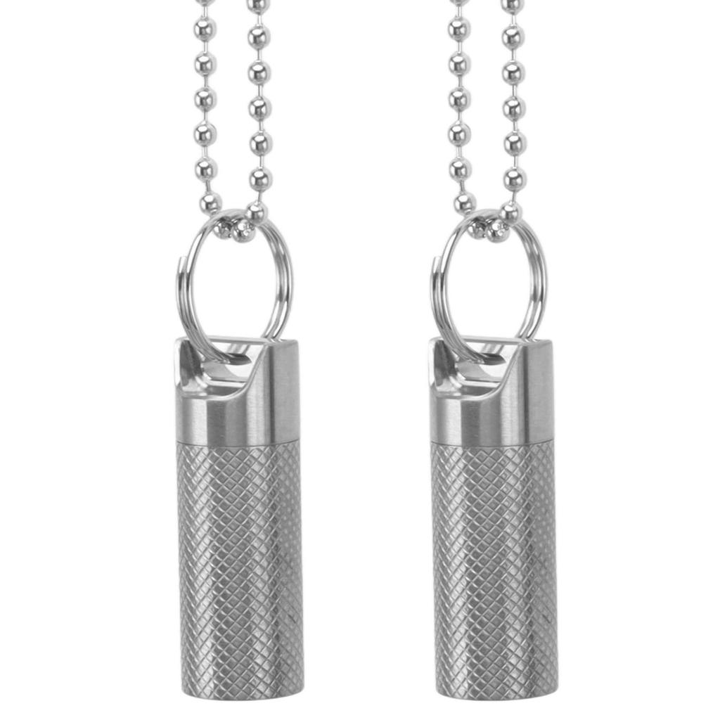 2 Pcs Medicine Sealed Bottle Waterproof Portable Keyring Single Layer Sealed Medicine Container
