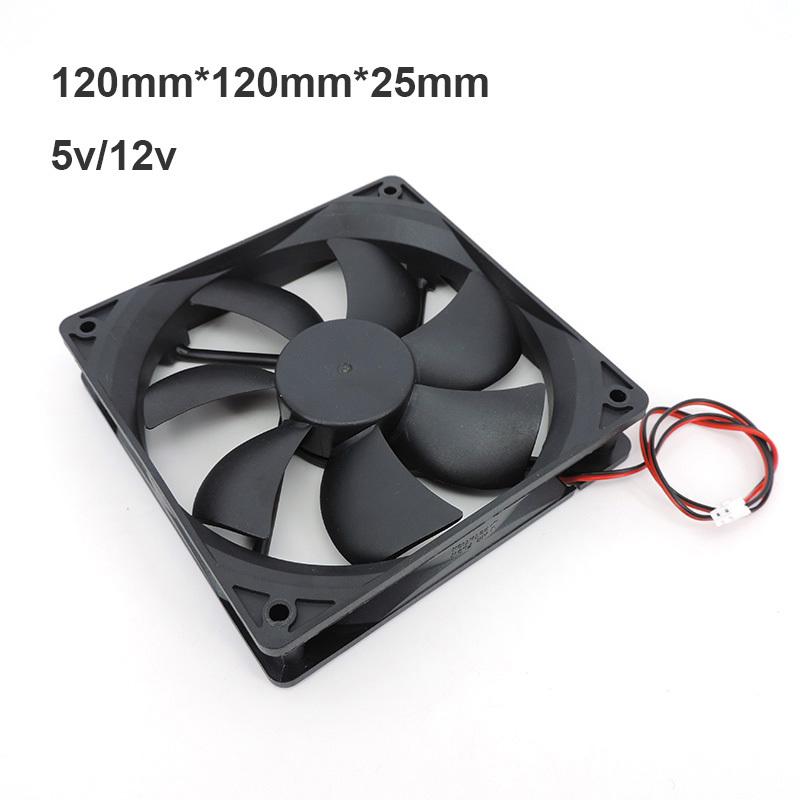 120mm 12cm 12025 DC Fan 5V 12V 24v 120mm*120mm*25mm Brushless Cooling Fan oil-containing 2PIN PC Computer Case Cooler 12cm 0.1A
