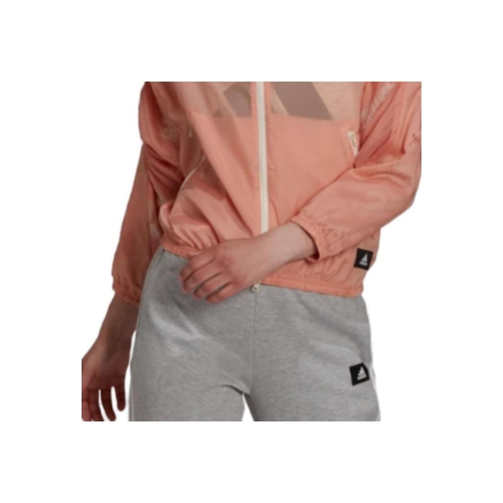 Adidas Stand Collar Drawstring Sports Training Jacket Women Jacket Red Pink H39732